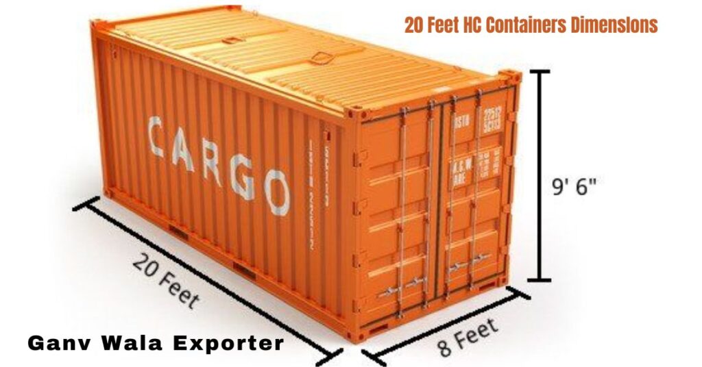 20 Feet Containers Dimenson 2